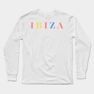 Ibiza Pastel Color Spanish Holiday Long Sleeve T-Shirt